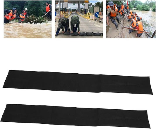 2PCS 5ft Water Activated Flood Barriers, Sandless Sandbag Absorbent Flood Barriers Flooding Sand Tube Bags for Garage and Home Doors