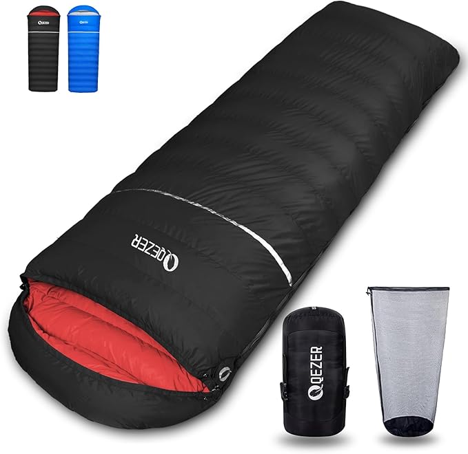 Down Sleeping Bag for Adults, 600 Fill Power, Ultralight & Compact with Compression Sack for Backpacking, Camping, Hiking