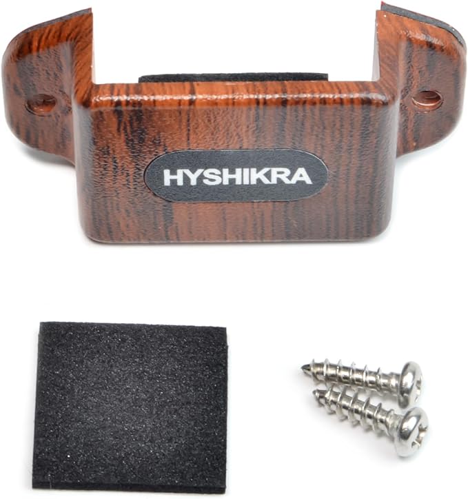 Universal Ham Radio Hanger Holder Mount with Adhesive Back, Pre Drill Holes with Self-Tapping Screw for Baofeng Midland Kenwood Motorola Talkabout Cobra CB Handheld Walkie-Talkie(Wood Color Pack of1)