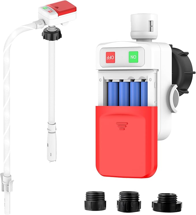 Fuel Transfer Pump with Auto Stop Sensor Overfill Protection, 3.2 GPM Portable Automatic Fuel Transfer Pump Kit with 4 Tank Adapter, Portable Gas Pump for Oil, Diesel, Gasoline White