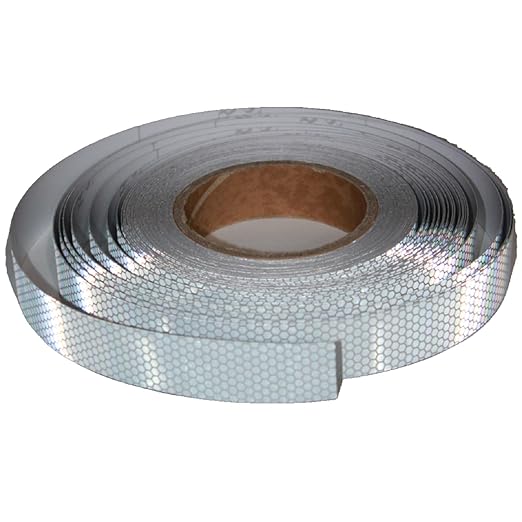 Non Fading Reflective Tape Silver Outdoor Waterproof 1 inch Wide, High Visibility Industrial Marking Tape, Safety Adhesive Stickers (168 feet)