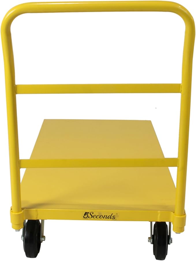 5Seconds Platform Cart Industrial Dolly Heavy Duty 48” X 24” Platform Hand Push Truck Commercial Cart Flatbed with 2000lb Capacity, Moving Cart 6” Swivel Wheels Flatbed cart, Yellow
