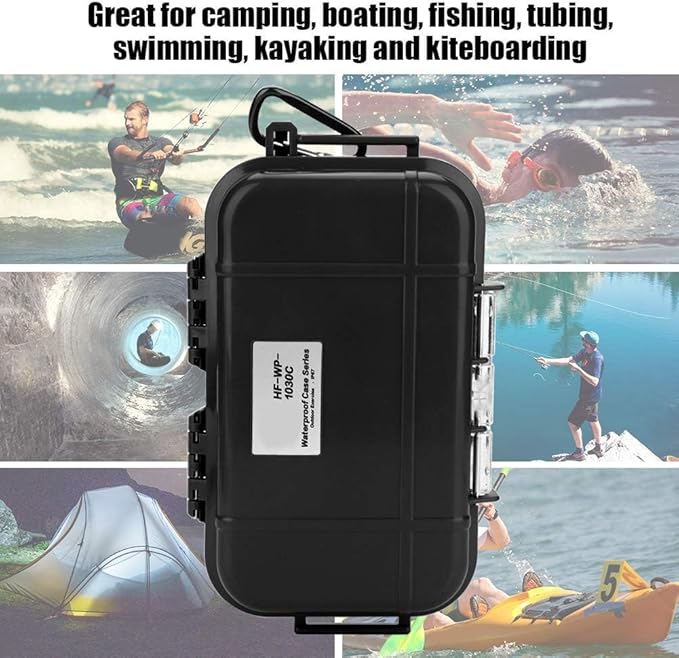 Dry Box Outdoor Waterproof Airtight Storage Case Hard Shell Wet Dry Box Carry Box Tackle Organization for Camping, Fishing