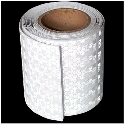 Industrial Non Fading Reflective Tape White Outdoor Waterproof 3 inch, High Visibility Safety Warning Adhesive Stickers (10 feet)