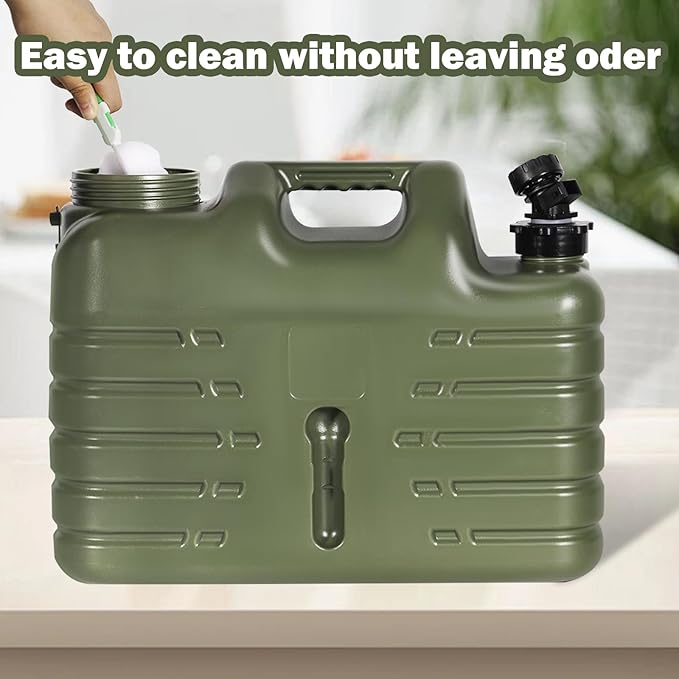 REDCAMP 4 Gallon/15L Portable Water Container with Spigot, Camping Water Jug, Water Containers, Water Tank, Portable Emergency Water Storage for Camping, Car, Hiking, Green, 2Pack