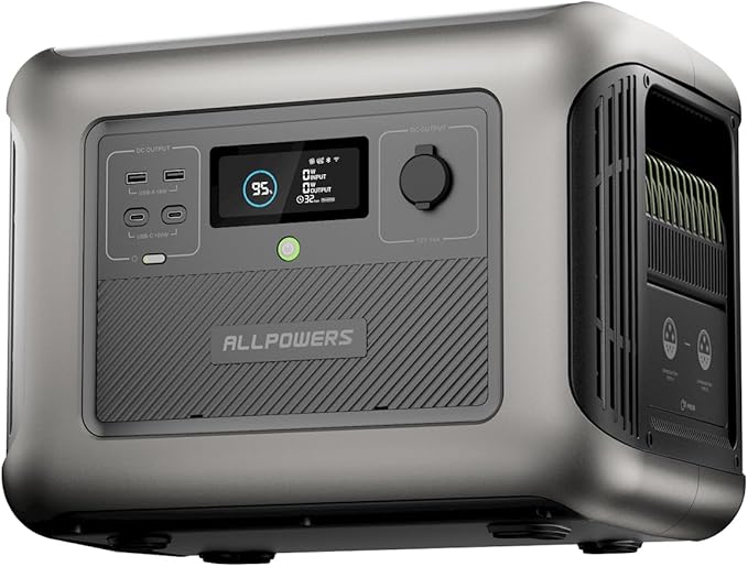 ALLPOWERS Expansion Battery B1000,1152Wh LiFePO4 (LFP) Battery with 10-Year Lifespan, Compatible with R1500/ R2500 Solar Generators, Power Station for Camping, Party, RV, Home Use