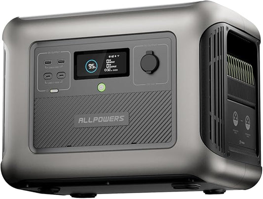 ALLPOWERS Expansion Battery B1000,1152Wh LiFePO4 (LFP) Battery with 10-Year Lifespan, Compatible with R1500/ R2500 Solar Generators, Power Station for Camping, Party, RV, Home Use