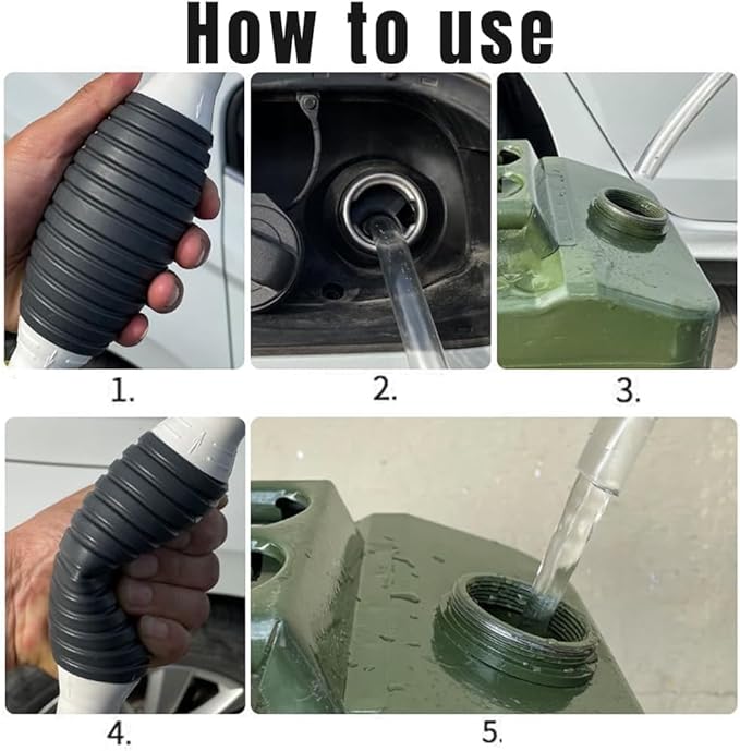 Gas Syphon Hand Pump with Long Hose,Gas Siphon Pump for Gasoline,Fuel Siphon Hose with Ball,Multifunction Liquid Sucker,Liquid Fuel Transfer Siphon Pump Oil Pump,Fuel Transfer Pump Manual,Siphon Pump