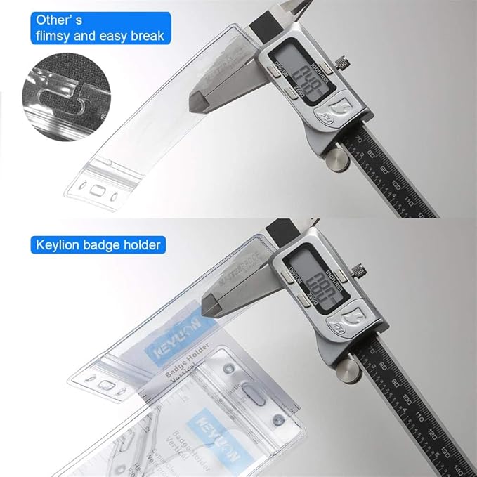 Cruise Flat Lanyard with Retractable Badge Reel & Heavy Duty Clear Vertical ID Card Name Badge Holder (Black,3 Pack)