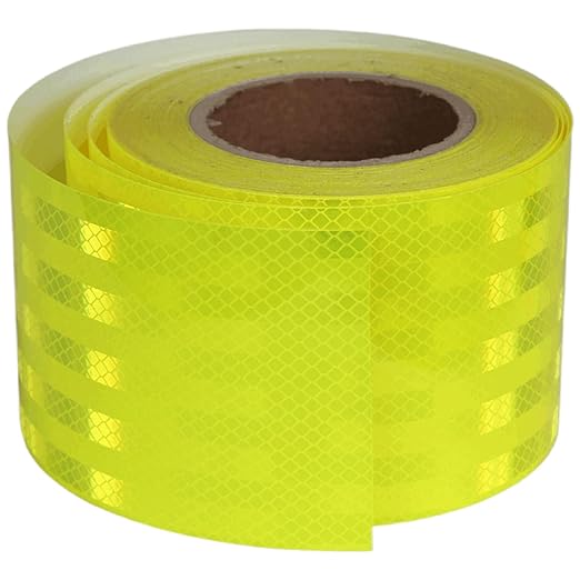 Fluorescent Yellow Reflective Tape Outdoor Waterproof 4 inch Wide, High Visibility Safety Warning Reflector Sticker Strips (168 feet)