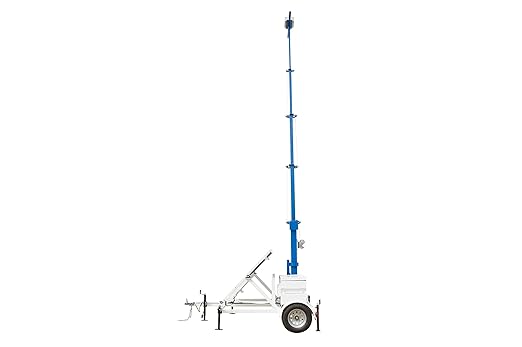 45' Portable Solar Light Tower - 7.5' Trailer - 12V 200aH Battery Bank - (1) Junction Box