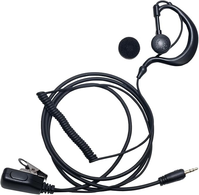Earpiece Headset with MIC PTT for Cobra Microtalk CXT195 CX112 ACXT1035r ACXT145 ACXT545 PX650 PX655 RX385 RX685 Walkie Talkie Two Way Radio G Shape,4 Pack