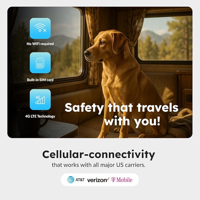 Waggle 4G Pet Temperature Monitor – No Wi-Fi Needed, Real-Time App/SMS/Email Alerts - RV, Car & Home Safety Device with Power-Outage Notifications, Rechargeable Battery – Subscription Required