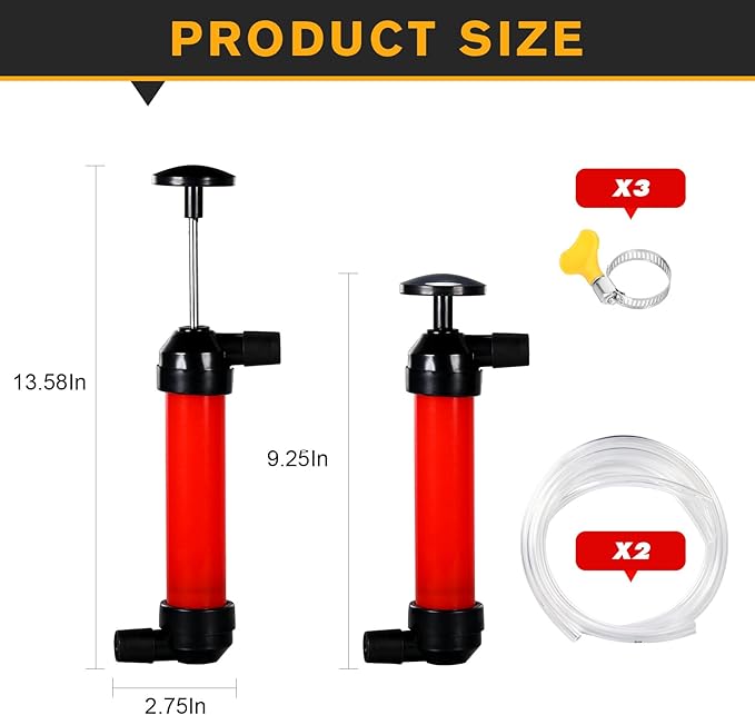 Multi purpose liquid transfer pump,manual pump siphon, fish tank siphon pump, fuel siphon pump, lawn mower oil pump, RV Antifreeze Pump Kit.Suitable for transferring liquids such as water and fuel.