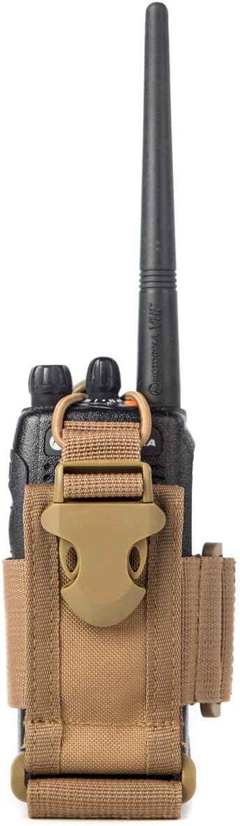 LUITON Tactical Molle Radio Pouch - Heavy Duty Holster Bag for Two-Way Walkie Talkies (Tan)
