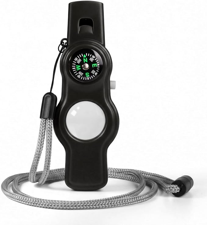 Emergency Survival Safety Whistle，Whistle for Kids with Lanyard,Compass,Thermometer,Ideal for Kayaking, Boating, Hiking, Camping, Climbing