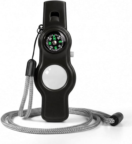 Emergency Survival Safety Whistle，Whistle for Kids with Lanyard,Compass,Thermometer,Ideal for Kayaking, Boating, Hiking, Camping, Climbing