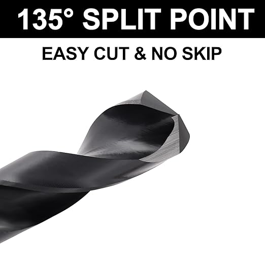 3/4 Drill Bit for Metal and Hardened Steel, 1/2 Inch Reduced Shank M35 Cobalt HSS Twist Heavy Duty Drill Bits, with Index Storage Case