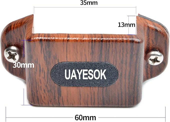 UAYESOK 2 Packs Ham CB Radio Walkie Talkie Clip Holster, HT Speaker Mic Holding Bracket, Adhesive Back Screw Fixation (Wood)