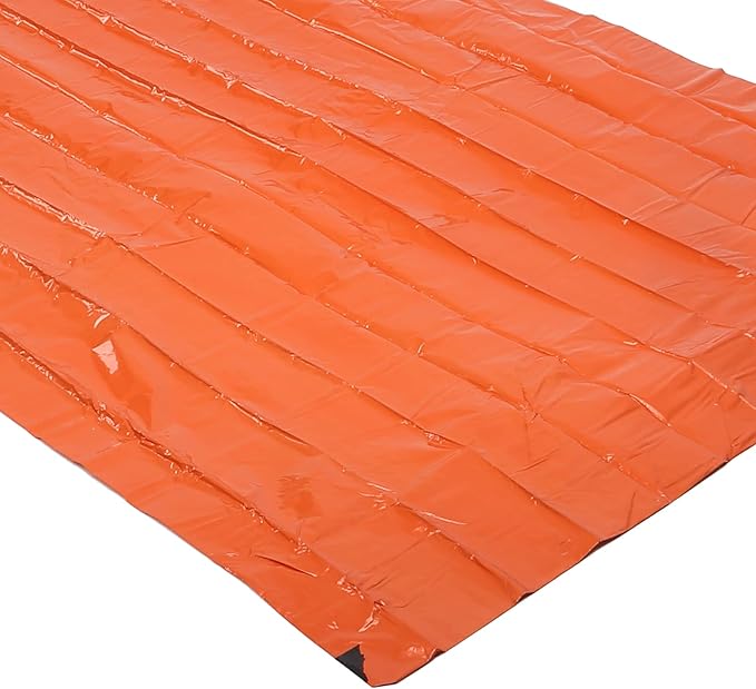 Emergency Warm Sleeping Bag,Portable Waterproof Thermal Bivy Sacks,Emergency Sleeping Bags PE Aluminum Film Orange Survival Sack Simple Thermal Blanket for Camping Hiking