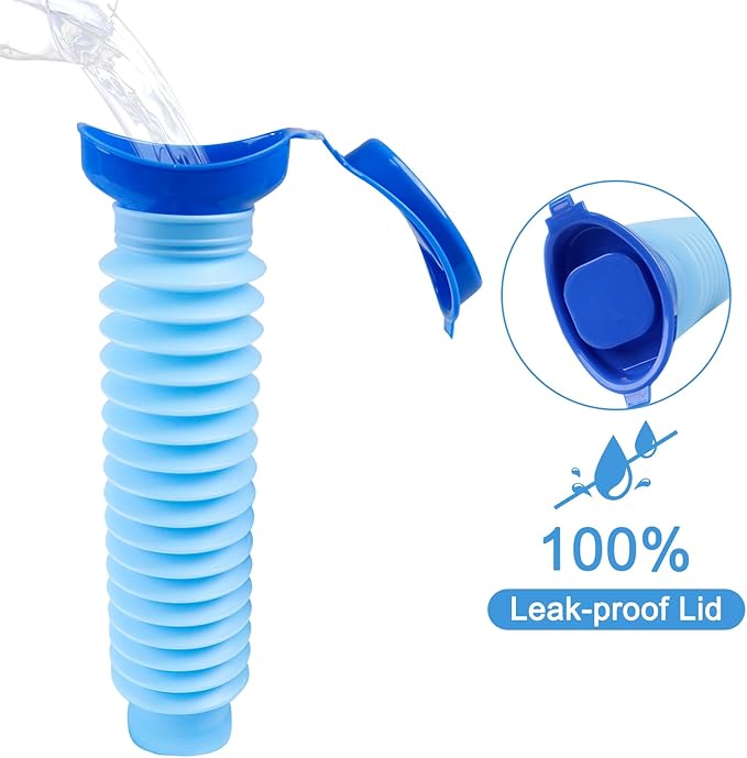 Pee Bottles for Men, Collapsible Urine Bottle 750ML, Portable Urinal for Women, Emergency Urinal Spill Proof Pocket Toilet for Car, Travel Urinals Potty for Camping, Traffic Jam, Road Trips, Hiking