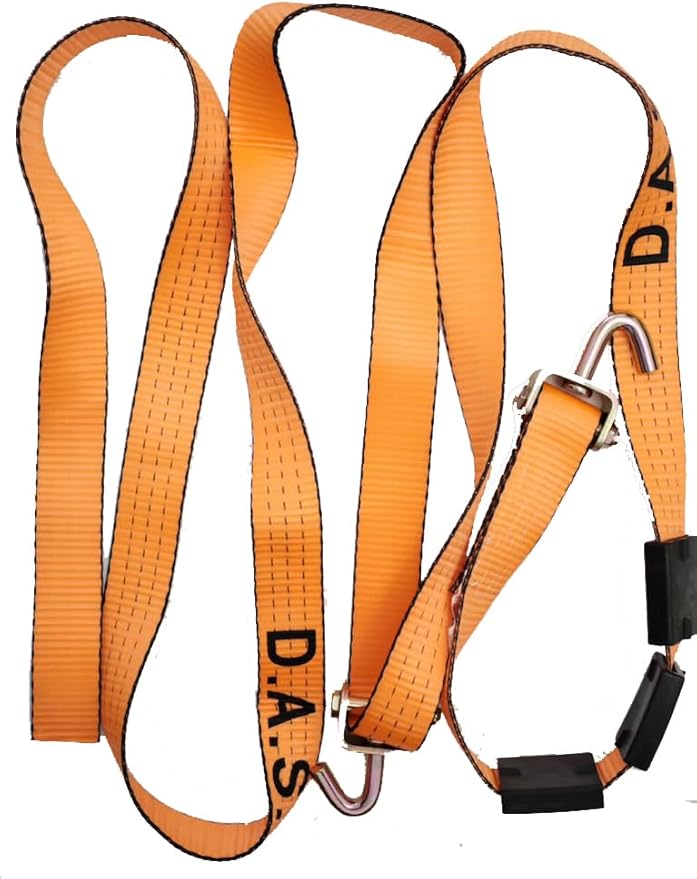 D.A.S. Car Hauler Straps - 3333lb Load Limit, Set of 4 Wheel Tie Down Straps for Car, Truck, and UTV Transport, Secure Car Tie Dow, Three Cleat Design | Orange Color