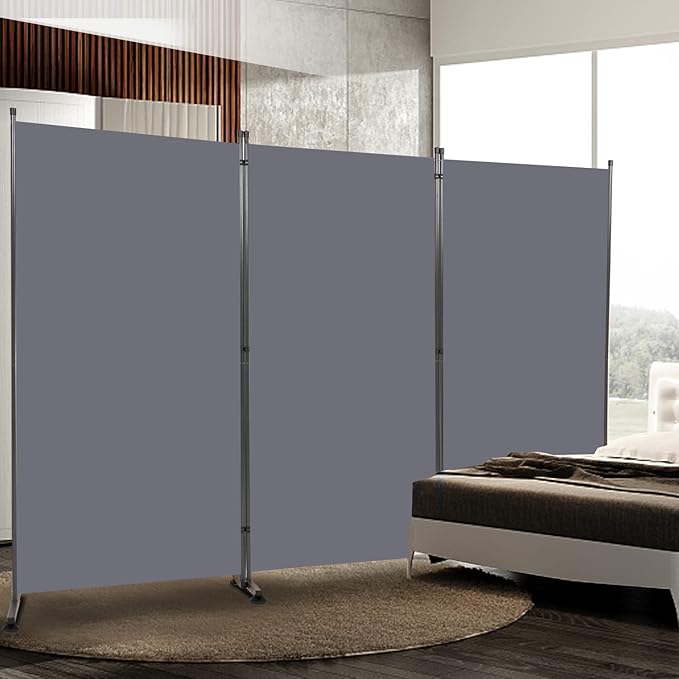 Room Divider 6FT Folding Privacy Screens, 3 Panel Partition Room Dividers w/Freestanding Design, Portable Wall Divider for Room Separtation, Fabric Screen Panel for Home Office Bedroom Dorm