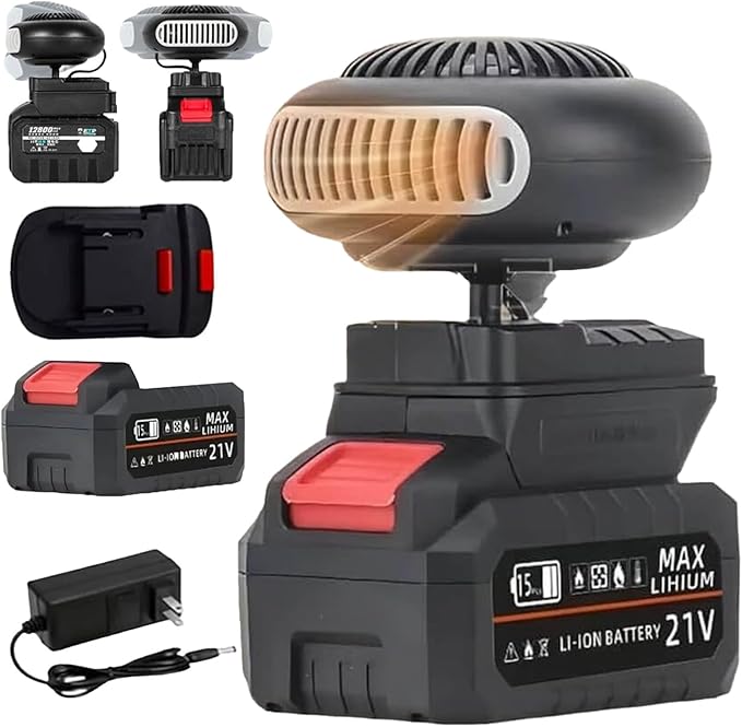 Battery Operated Heater, Battery Powered Heater, Ultra-Light/Ultra-Powerful/Rechargeable/Portable Battery Operated Space Heater, with Dual USB &1500mah Battery, for Camping/Office/Indoor (15-cell)