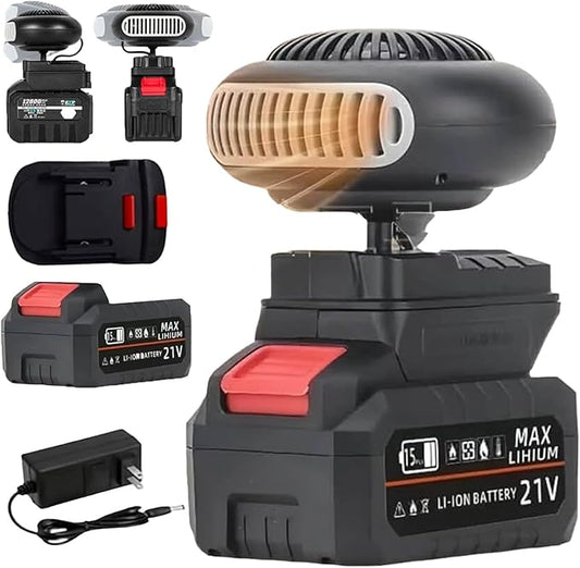Battery Operated Heater, Battery Powered Heater, Ultra-Light/Ultra-Powerful/Rechargeable/Portable Battery Operated Space Heater, with Dual USB &1500mah Battery, for Camping/Office/Indoor (15-cell)