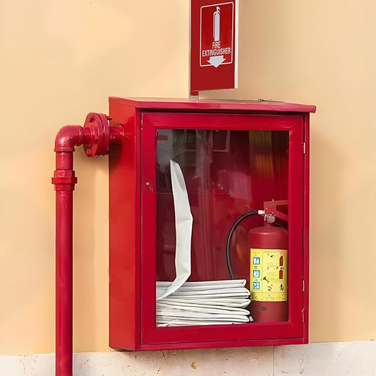 Haploon 4 Pcs Fire Extinguisher Signs with Down Arrow 6x6 Inch Fire Extinguisher Signs with Pre Drilled Mounting Holes, Wall Mount Fire Safety Sign for Various Public Places