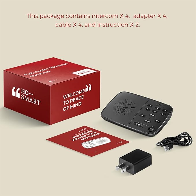 Hosmart Intercoms Wireless for Home UltraSpeak Pro, 2024 Full Duplex Wireless Intercom System for Business, Room to Room Intercom Two Way Real-time Intercom with 1200 Feet Range (6 Packs)