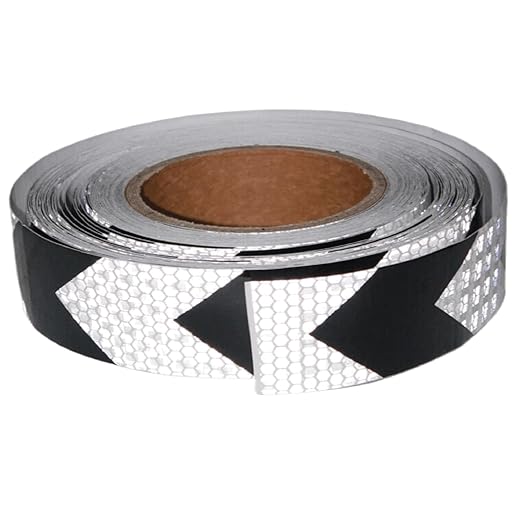 Black and White Reflector Tape 1 Inch x 68 Feet, Warning Conspicuity Reflector, Night Safety Sticker for Car Trailer