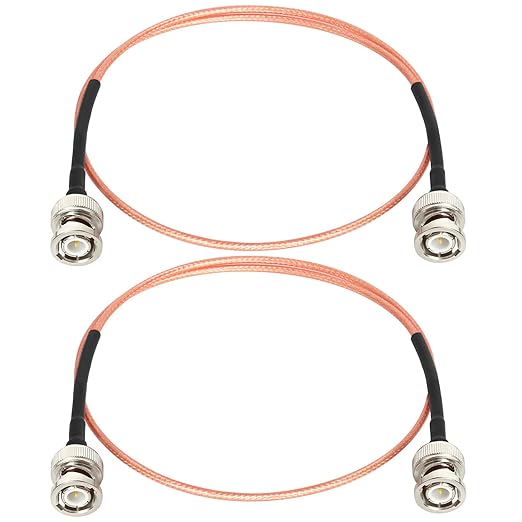 XRDS -RF BNC Cables 2FT 2PCS, 50 Ohm BNC Male Cable RG316 Antenna Cable for Antenna Scanners Handheld Ham Radios etc.