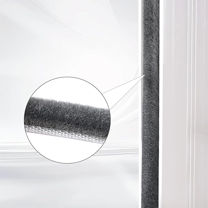 33 Ft Self-Adhesive Weather Stripping Seal for Doors and Windows, 0.35" Wide x 0.6" Thick, Gray - Soundproof, Windproof, Dustproof, Energy-Efficient Gap Filler for Sliding Windows and Door Frames