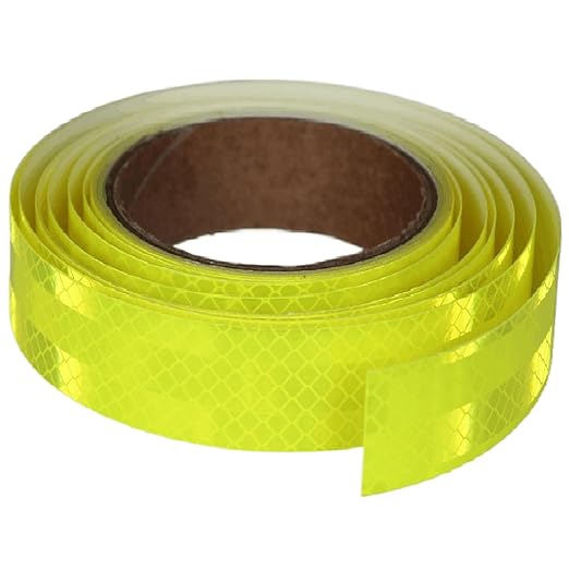 Fluorescent Yellow Reflective Tape Outdoor Waterproof 1 inch Wide, High Visibility Safety Warning Reflector Sticker Strips (15 feet)