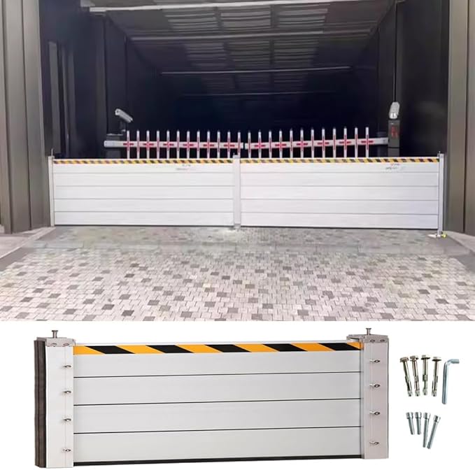 Reusable Flood Protection Barriers for Garage Door, 3/4/5/6/7/8/9/10/11/12/13ft Long Commercial Aluminum Unit Module Design Flooding Prevention Control Baffle Water Stopper Panel, Detachable(H