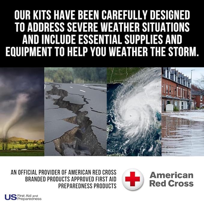American Red Cross Officially Licensed Product | 3-Day Emergency Preparedness Deluxe Backpack | 72 Hour Survival Supplies for 1 Person | Water, Phone Charger, Blanket, Food