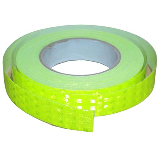 Fluorescent Green Reflective Tape Outdoor Waterproof 1 inch Wide, High Visibility Safety Hazard Warning Safet Stickers (66 feet)