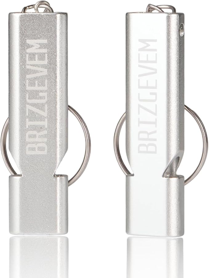 Survival Whistles 4-Pack & 6-Pack, Aluminum Emergency Safety Whistle with Lanyard and Keychain, Waterproof & Unbreakable for Hiking, Camping, Dog Training, Coaching, Emergency Kits