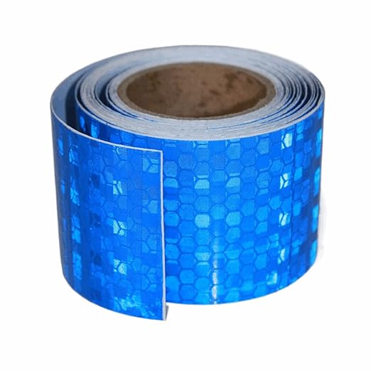 Blue Reflective Tape 2 inch, Outdoor Waterproof Warning Adhesive Stickers, High Visibility Industrial Marking Tape(10 feet)