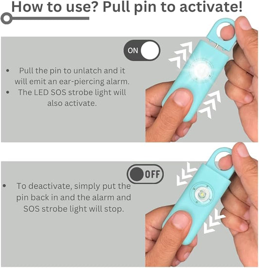 The Original Personal Safety Alarm for Women - Loud Siren, Strobe Light and Key Chain 2.0 Version (Aqua)