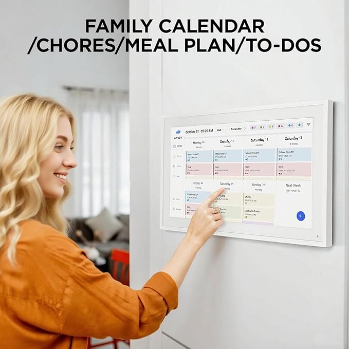 Smart Digital Calendar Wall Touch Screen 15.6'' - FHD Electronic Wall Calendar with Chore Chart, Family Schedule Planner & Meal Tracker, Support Wall/Desk Installation (15.6 inches)