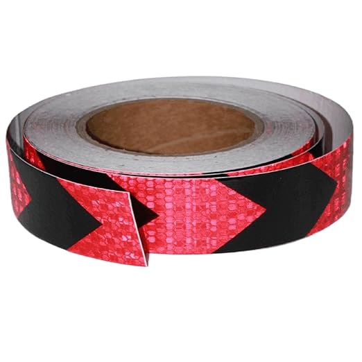 Red and Black Reflective Tape Outdoor Waterproof 1 inch X 66 feet, High Visibility Hazard Conspicuity Safety Industrial Marking Tape
