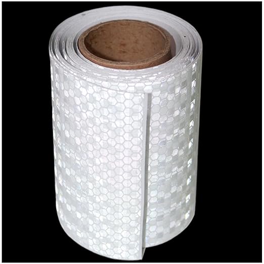 White Reflective Tape Outdoor Waterproof 4 inch Wide for Cars, High Visibility Safety Warning Adhesive Strips (10 feet, 50 Rolls)
