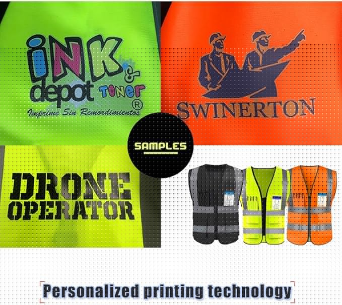 YOWESHOP High Reflective Visibility Safety Vest Custom Your Logo Safety Workwear with Reflective Strips and Pockets