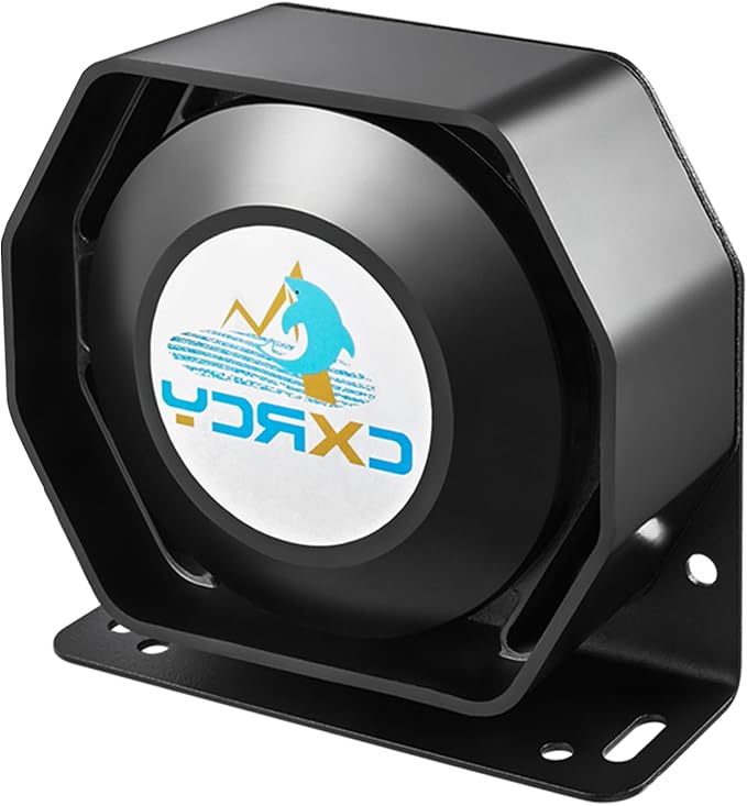 Alarm Horn Siren 12V 200W Car PA System Slim Speaker Sirens [18 Tones] [120-130dB][Wireless Mic] CXRCY Emergency Warning Siren for Vehicles Tow Truck UTV ATV Van Car POV RV