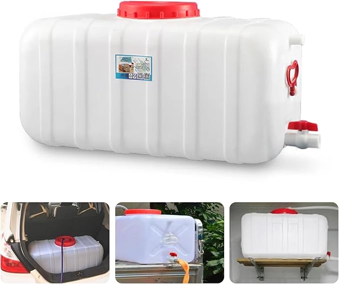 Heavy Duty Water Container Plastic Water Storage Carrier with Tap 50l 80l 110l 200l Water Tank Water Bottle Dispenser for Camping Caravan Hiking Outdoor(Size:80L)