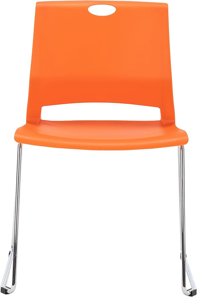 Sidanli Orange Stacking Chairs-Set of 4