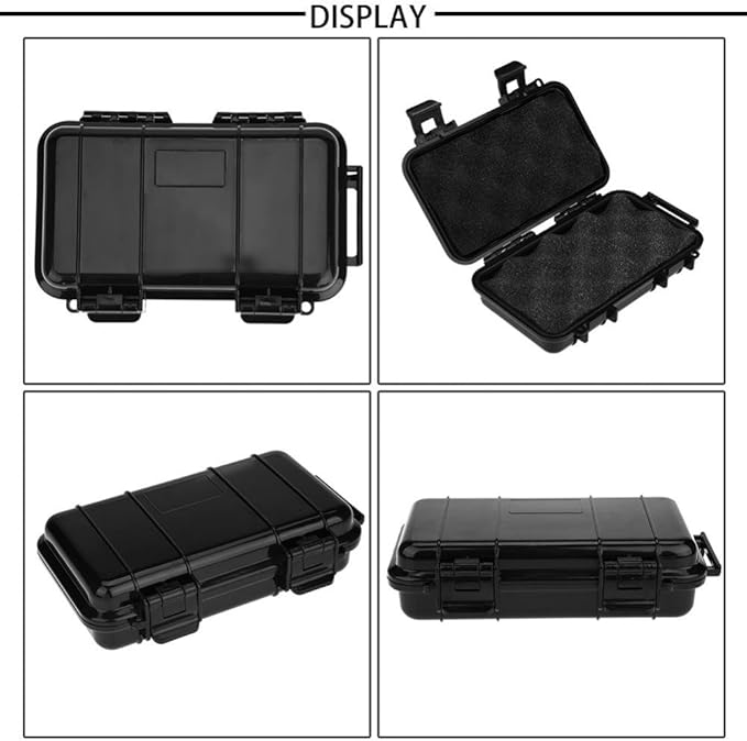 Waterproof Sealed Box,Heavy Duty Waterproof Shockproof Storage Box Outdoor Shock and Pressure Resistant Waterproof Sealed Box Airtight Emergency Dry Box Trip, Camping etc. (6.7*4.3*1.9)