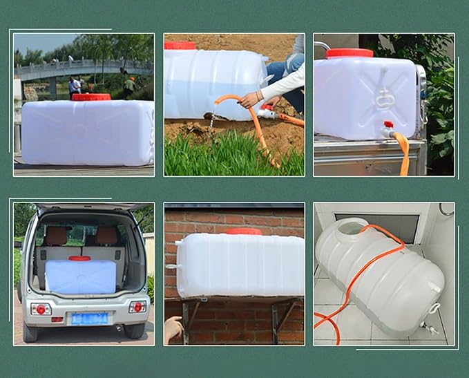 Large Plastic Water Storage Tanks Emergency Water Storage 50L/80L/110L/200L Camping & Hiking Water Storage Water Container Multifunctional Water Tank(Size:80L/21gallon)